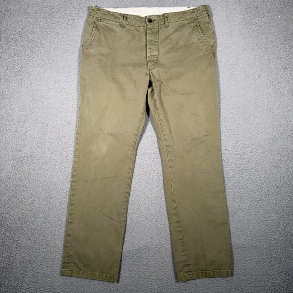 Buck Mason Ford Standard Officer Pants Mens 36x31 Green Slub Twill Chino Cotton